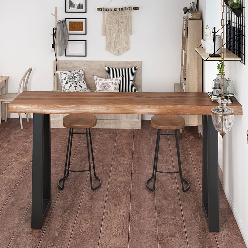 Industrial Counter Height Set 1/2/3 Pcs Solid Wood Bar Table and Stools