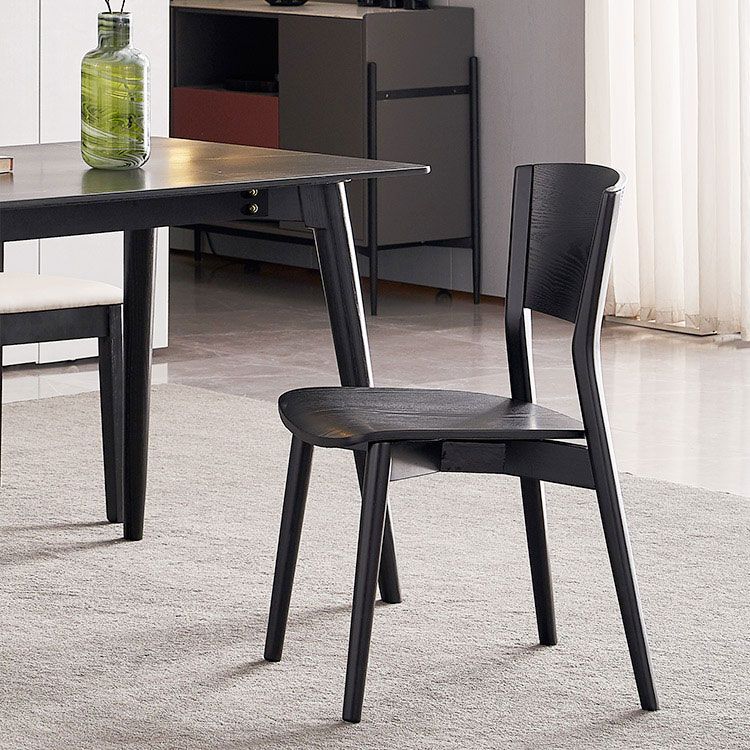 Chaises de salle à manger latérales en bois contemporaines, sans accoudoirs, à dossier ouvert, pour usage domestique