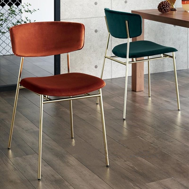 Upholstered Dining Chair Glam Style Open Back Side Chair for Indoor
