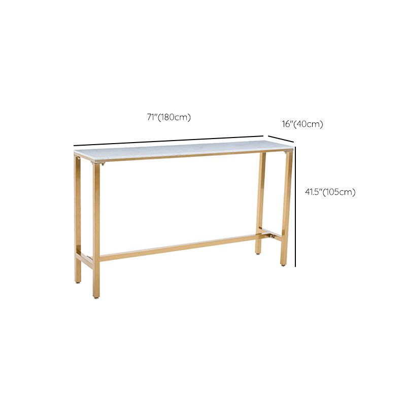 Glam Rectangle Bar Table Set 1/4/7 Pieces Faux Marble Fixed Counter Table Set