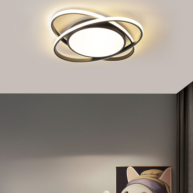 Minimalism Ceiling Light Fixture Rings LED Flush Mount for Bedroom