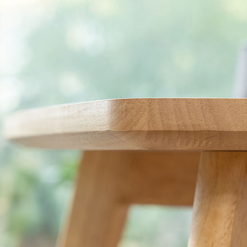 Solid Wood 4 Legs Coffee Table Modern 11.8" H Cocktail Table