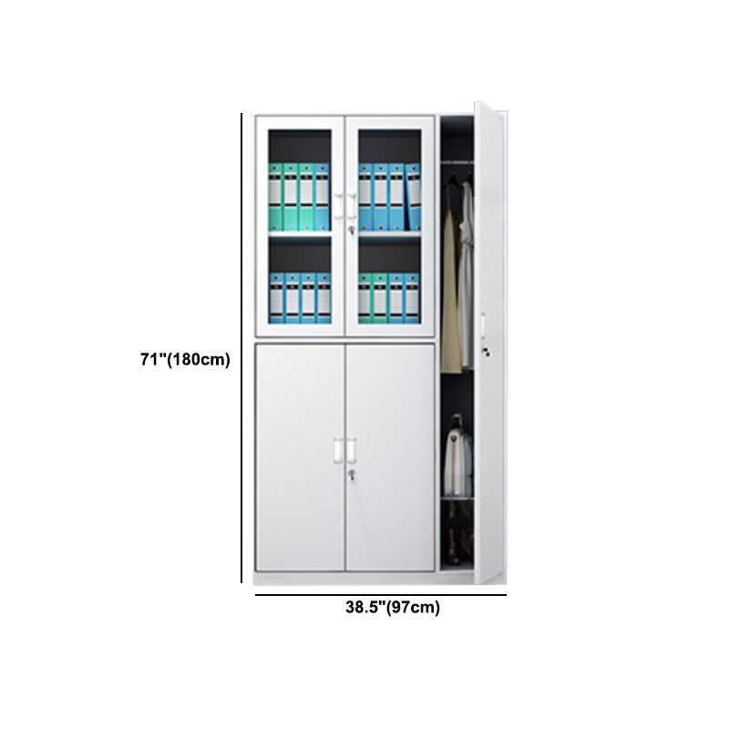 Steel White Storage Cabinet with Hinged Door Modern Cabinet for Bathroom