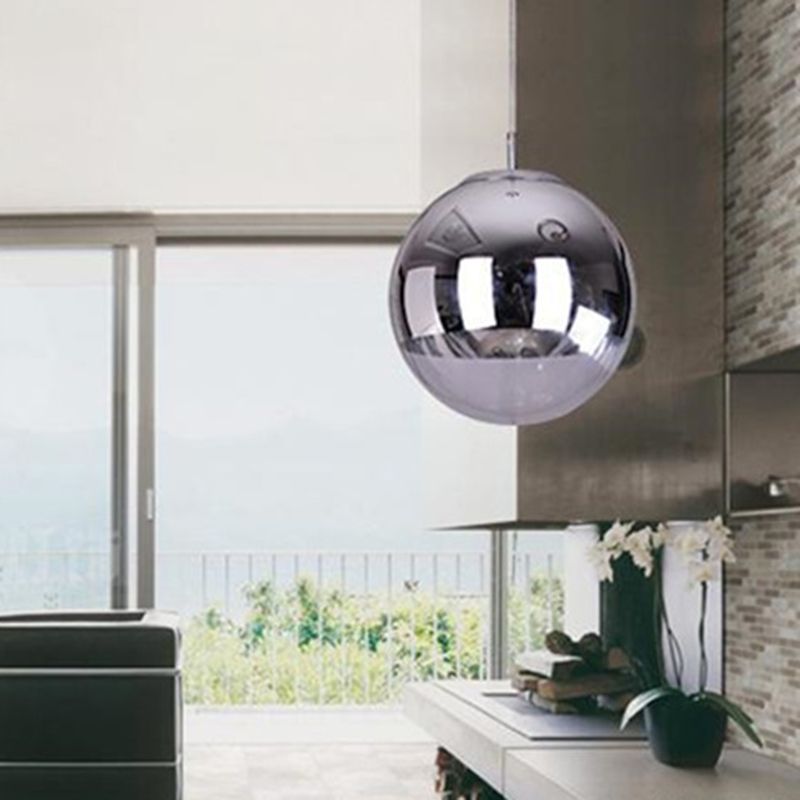 Glass Ball Pendant Lighting Modern 1 Head Hanging Lamp for Dinning Room