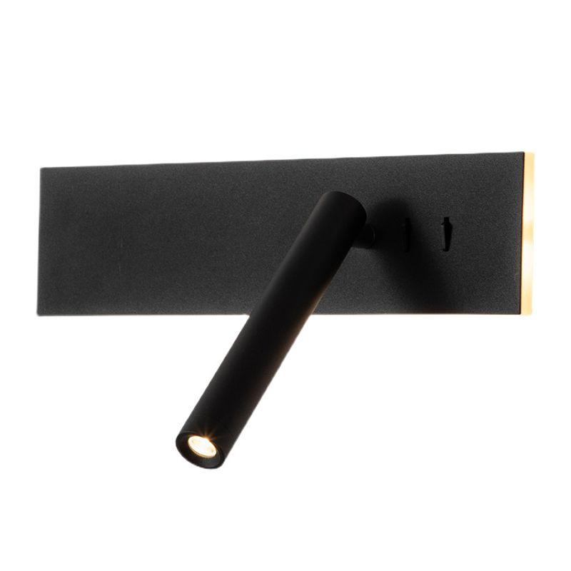 Modern Aluminum Wall Light Rectangle 2 Lights Reading Wall Sconce for Bedroom