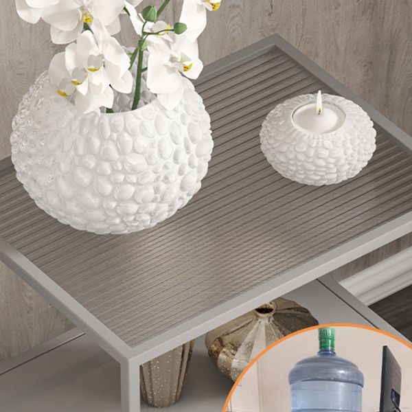 Contemporary Open Storage Nightstand Metal Night Table with Shelves