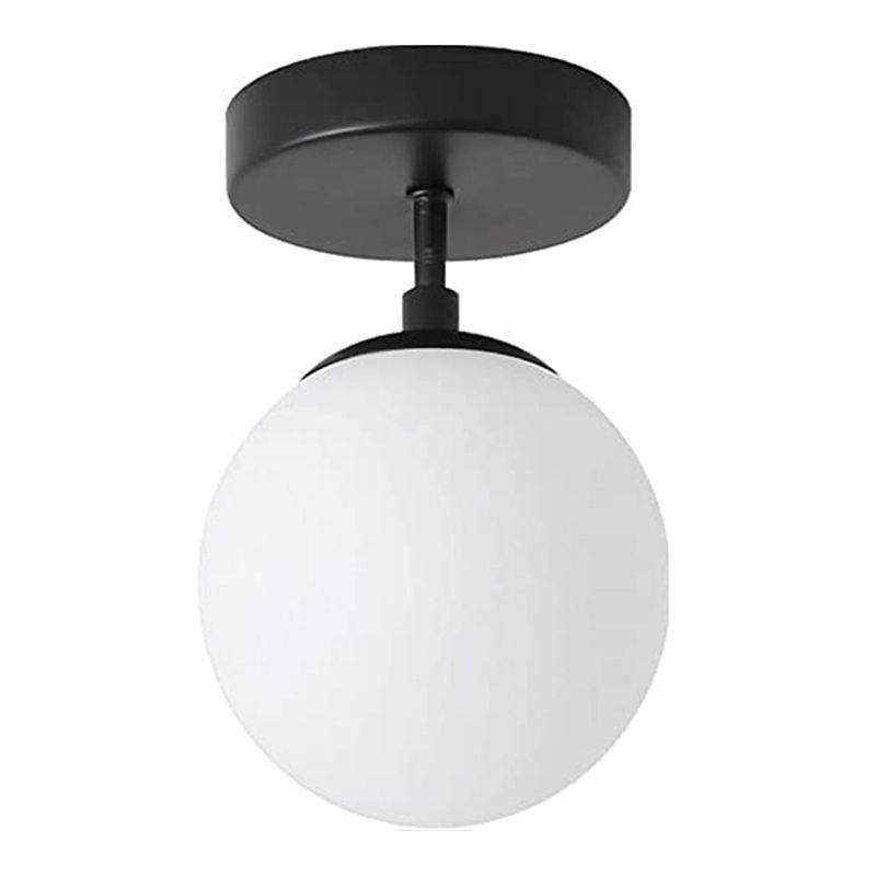 White Globe Shaded Ceiling Light Modernism Flush Mount Lighting for Foyer