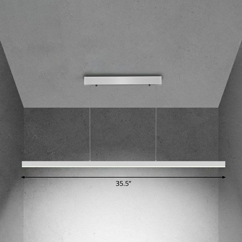 Simplicity Linear Chandelier Lighting Metallic Conference Room LED Pendant Light Fixture