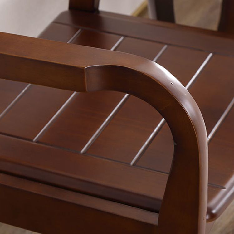 Sillón de comedor tradicional con respaldo de escalera de madera, sillón de comedor individual