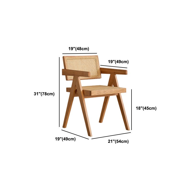 Natural Scandinavian Dining Chairs Rubber Wood Low Back Dining Side Chair