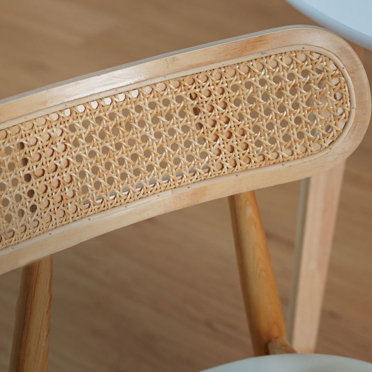 Silla de comedor de madera de estilo tradicional, silla auxiliar de comedor sin brazos con respaldo abierto (juego de 2)