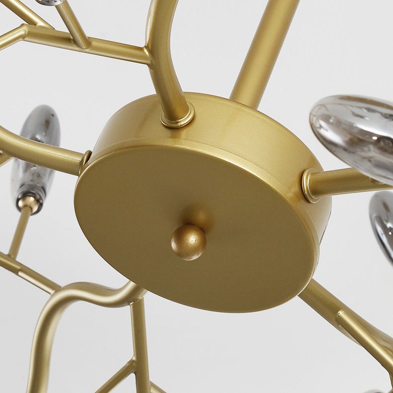 Metal Branch Shape Chandelier Nordic Style Fireflies Chandelier Lamp for Living Room
