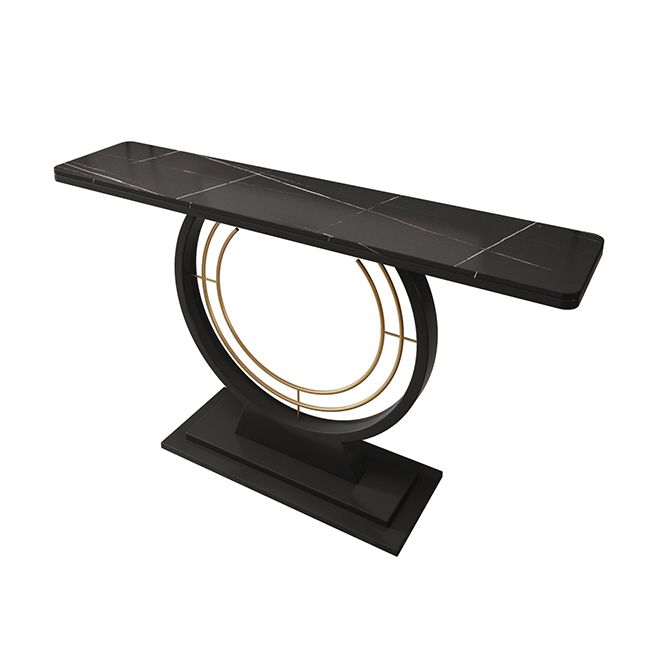 Modern Rectangle Console Accent Table Antique Finish Console Sofa Table in Stone