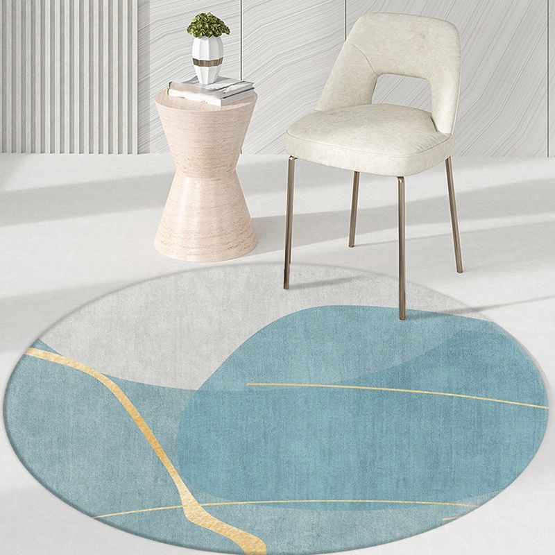 Light Gray Casual Area Rug Polyester Graphic Rug Non-Slip Backing Rug for Living Room