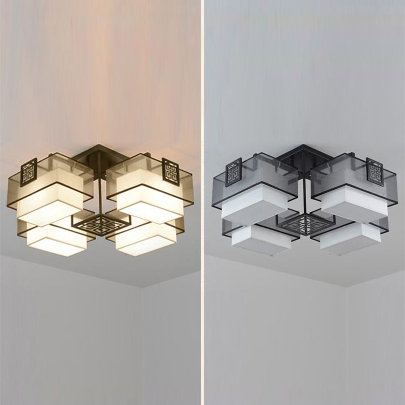 Chinese stijl stoffen kap inbouw verlichtingsarmatuur voor woonkamer eetkamer