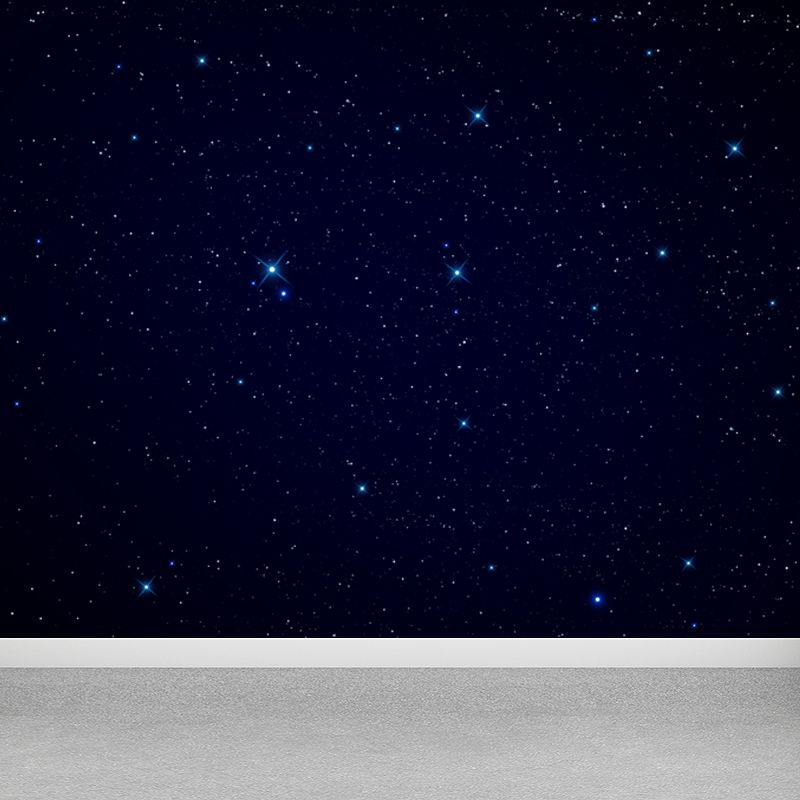 Planet Night Starry Sky Mural Wallpaper Dark Color Modern Wall Covering for Kids Room