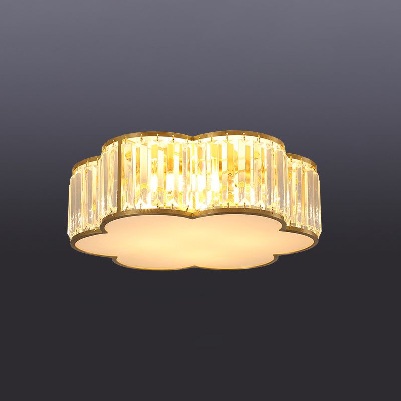 Plafonnier en laiton et cristal de Style rétro colonial, montage encastré en cuivre pour le salon