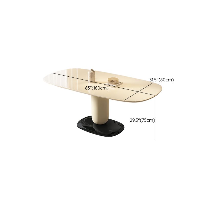 1/4/5 Pieces White Oval Wooden Pedestal Dining Furniture Set for Home