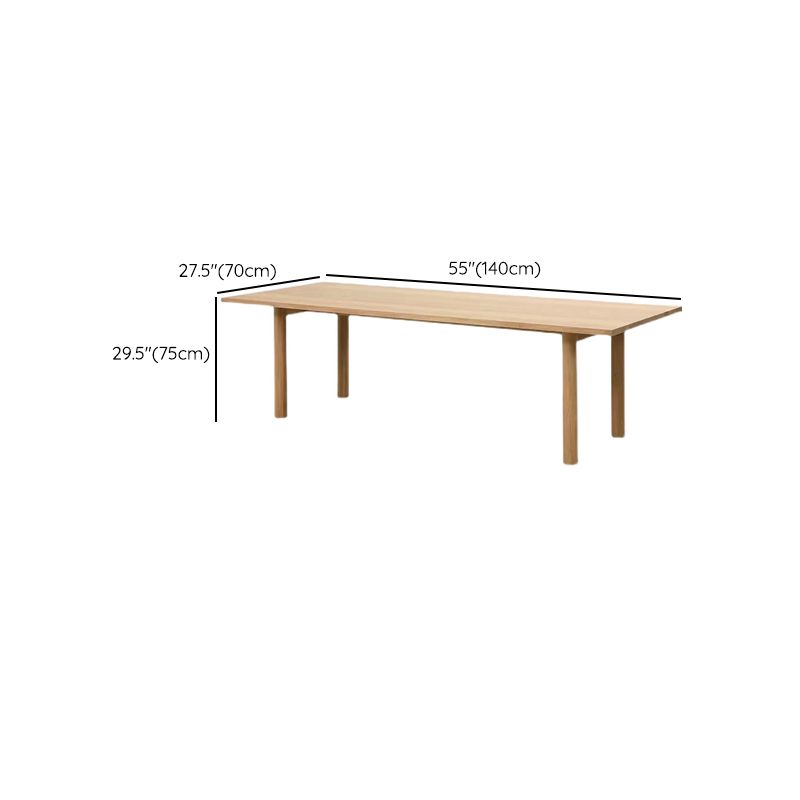 Medieval Modern Solid Wood Table Rectangular Wood Table with 4 Legs