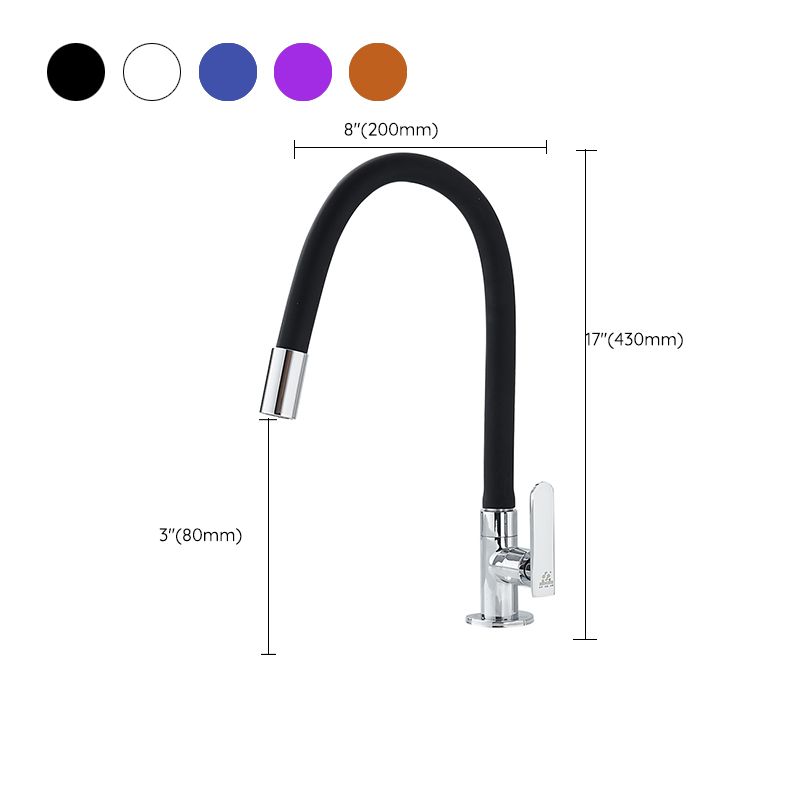 Modern Universal Tube Single Kitchen Faucet High Arc Profile Faucet