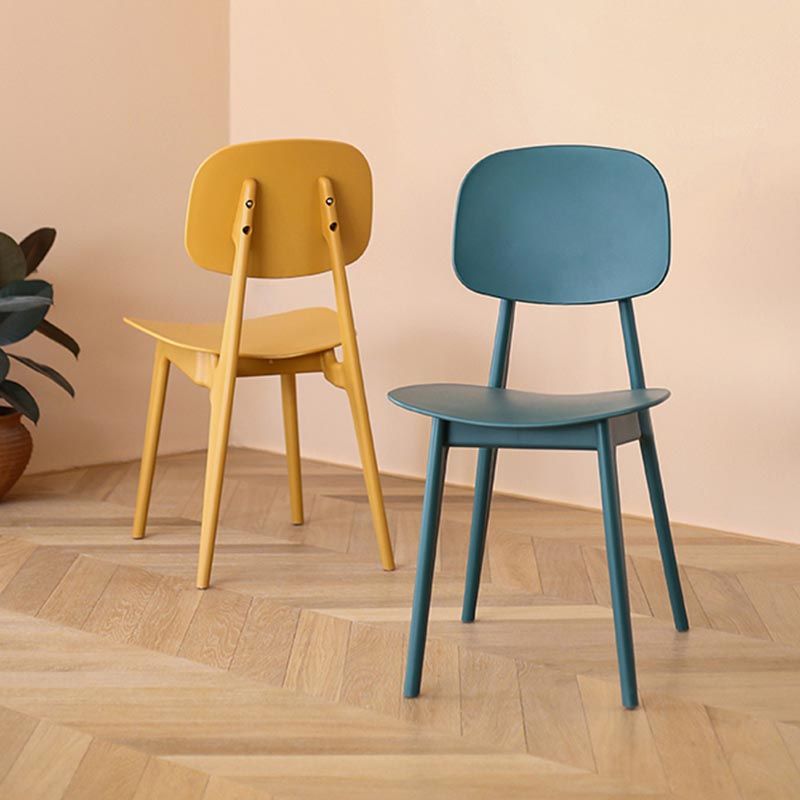 Contemporary Plastic Dining Chair Open Back Dining Side Furniture in Matte Finish for Home