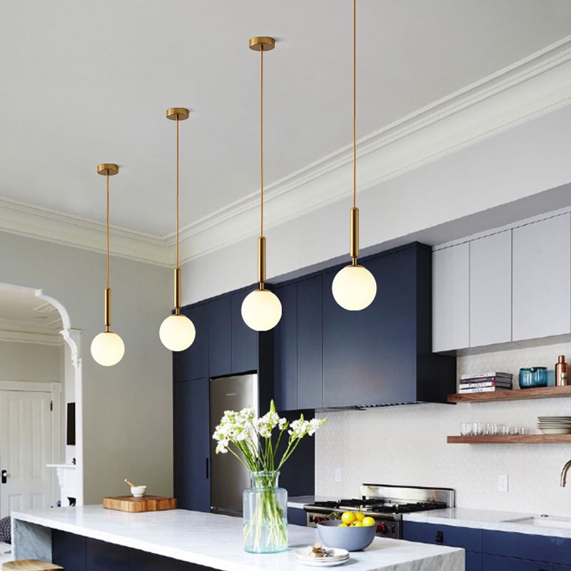 Global Glass Hanging Lamp Modern Dining Room Mini Pendant with 1 Light