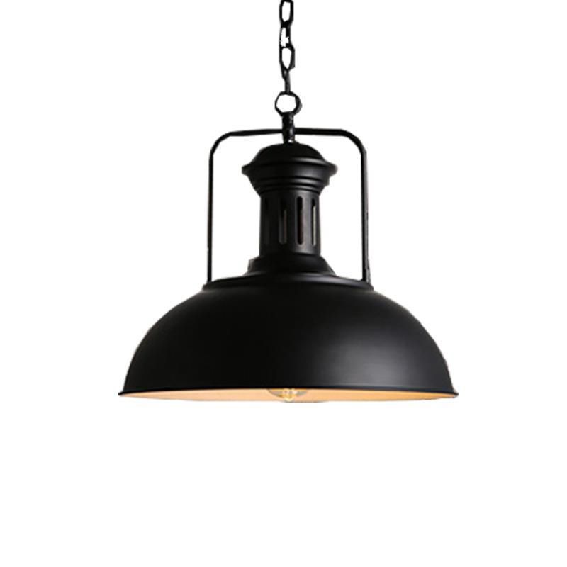 Bowl Shape Hanging Lighting Industrial Style Metal 1 Light Hanging Lamp for Restaurant