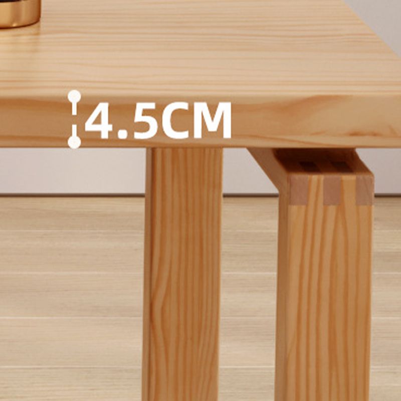 Contemporary Dinette Table Rectangle Solid Wood Dining Room Table in Natural