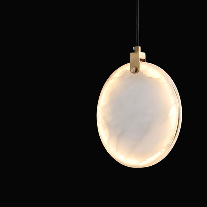 1 Light Round pendant light with Shone Shade Simplicity Hanging Light in White