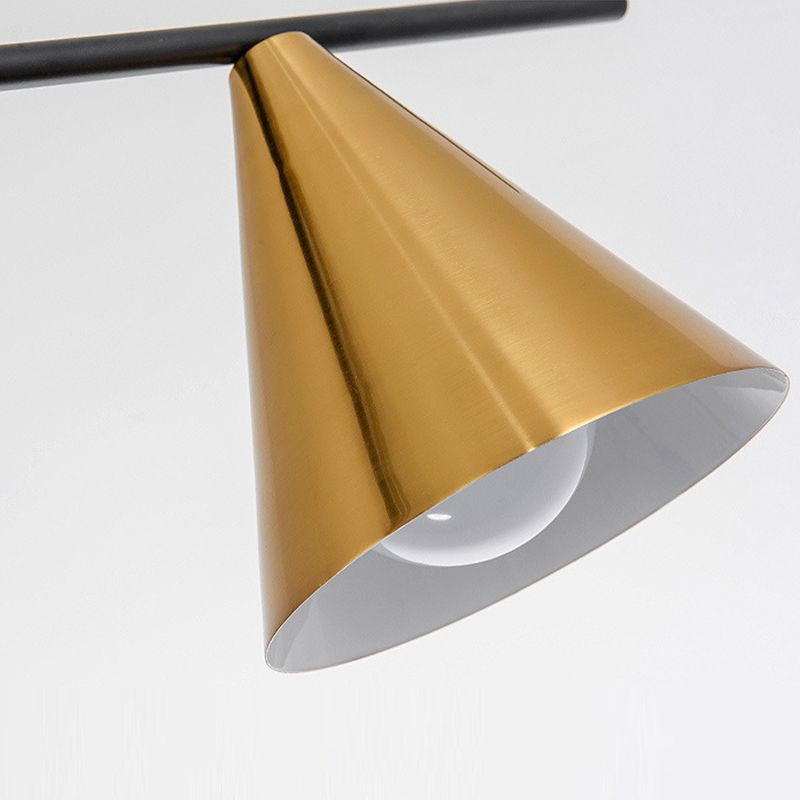 Multi - Light Kitchen Island Fixture Modern Iron and Glass Ceiling Pendant in Black / Gold