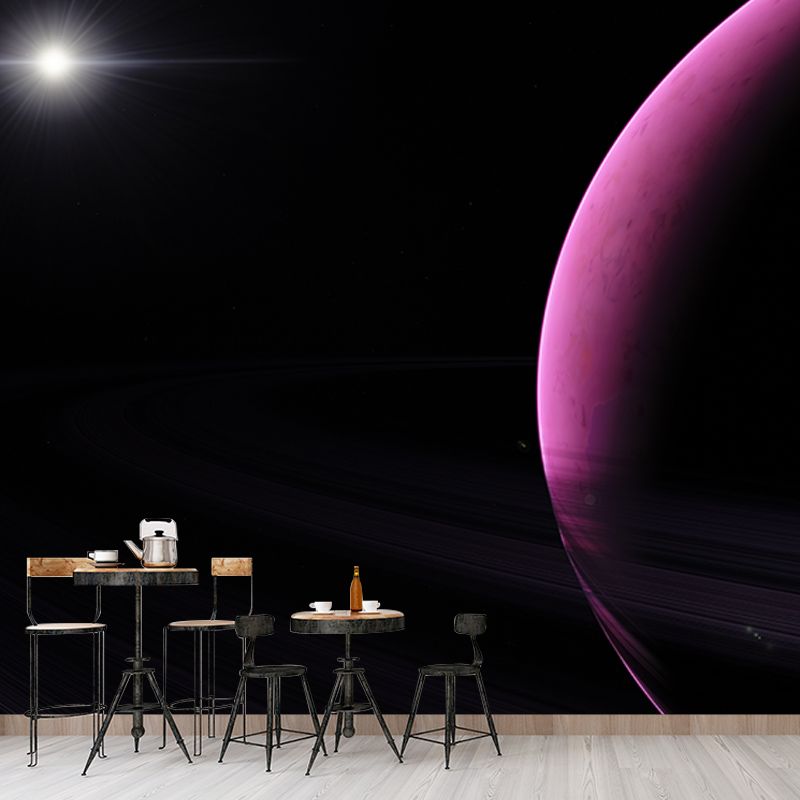 Outer Space Mural Stain-Resistant Wall Decor for Guest Room, Personalized Size