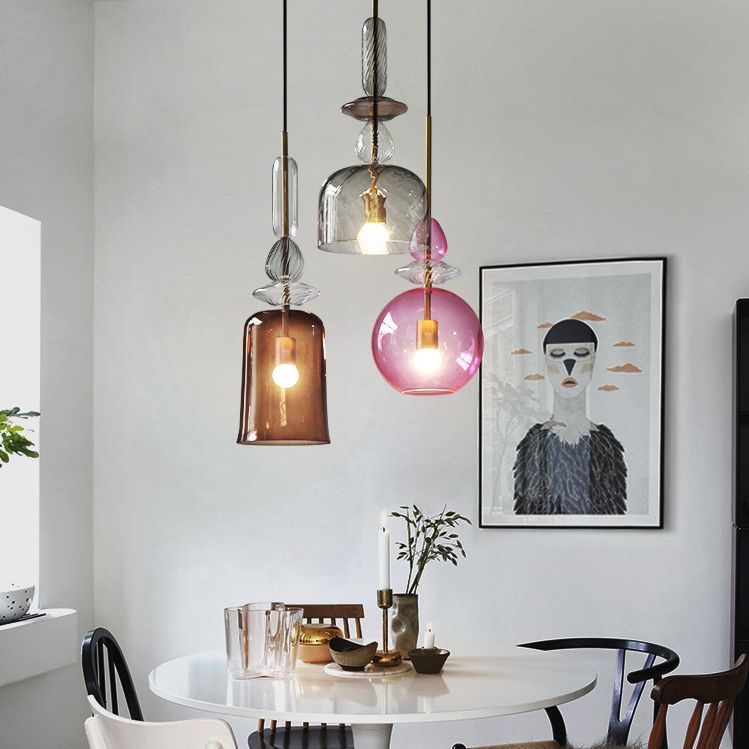 Ultra-Moderne Simplicity Candy Hanging Deckenleuchte Glasfederung Anhänger Licht für das Restaurant