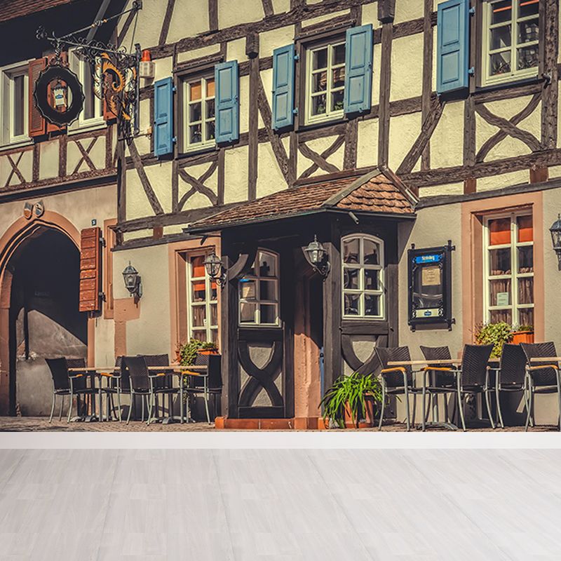 Modern Town View Wallpaper Mural Decorative Mildew Resistant Wall Decor for Home