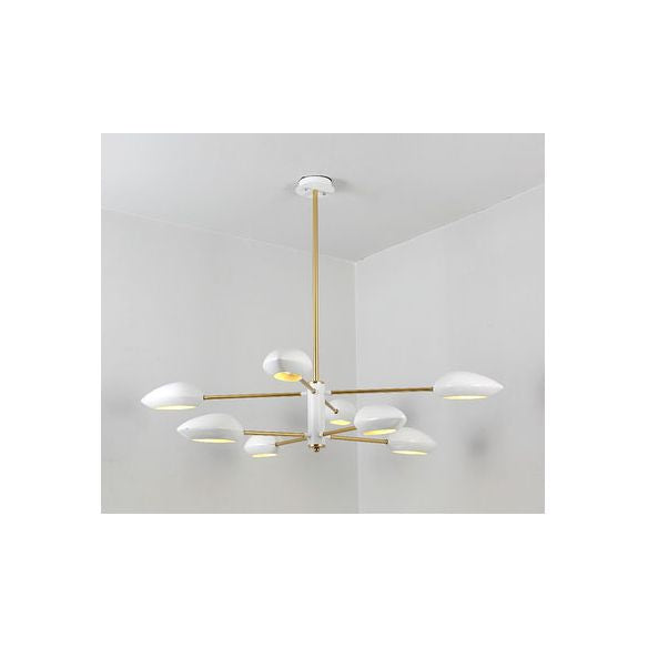 Ellipse Dining Room Hanging Light Contemporary Metal 5/6/8 Lumières Lumière de lustre noir / blanc