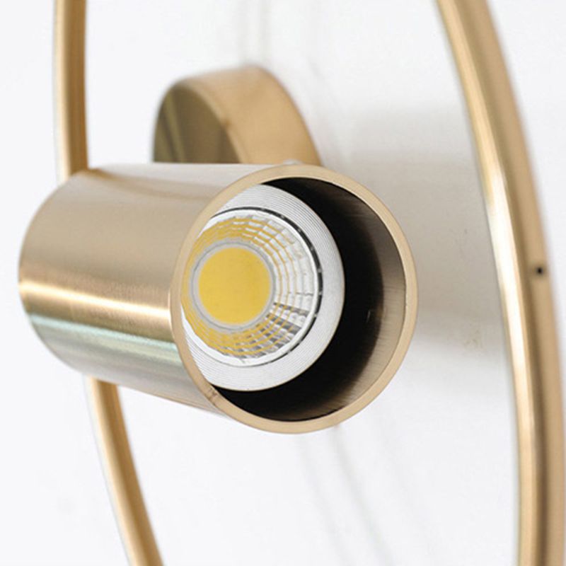 Modern Style Circle Shape Wall Sconce Metal 1 Light Sconces for Bedroom