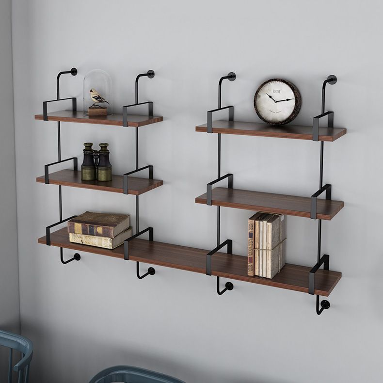 Metal Bookshelf Industrial Style Wall Mounted Bookcase for Home Office