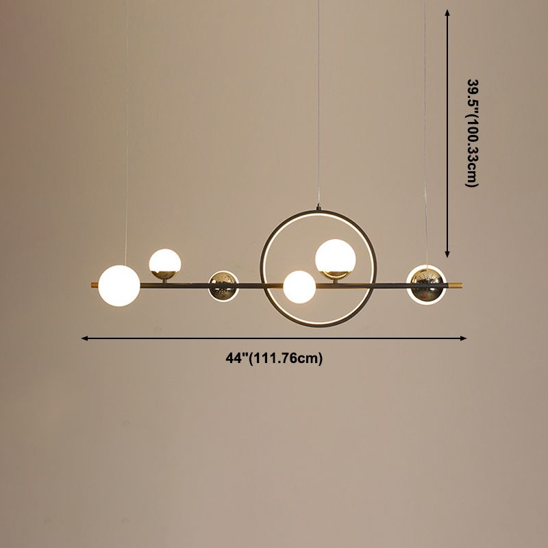 Modern Style Chandelier Light Round Shade Ceiling Hanging Light for Dining Room