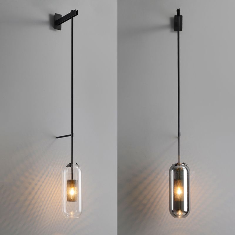 Einfachheit im zeitgenössischen Stil Wandleuchte leichte Glasschatten Wandlampe für Schlafzimmer