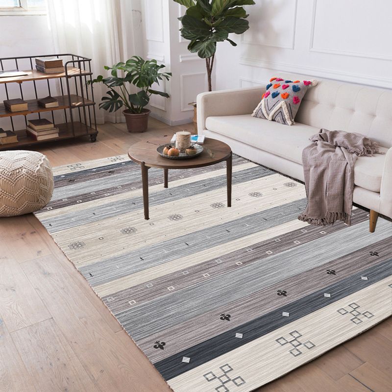 Nordic Hotel Area Rug Multi Colored Geometric Indoor Rug Synthetics Anti-Slip Stain Resistant Washable Rug