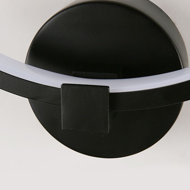 Lámpara de pared de anillo acrílico lámpara de pared LED minimalista lámpara en blanco/negro con sombra de montaña