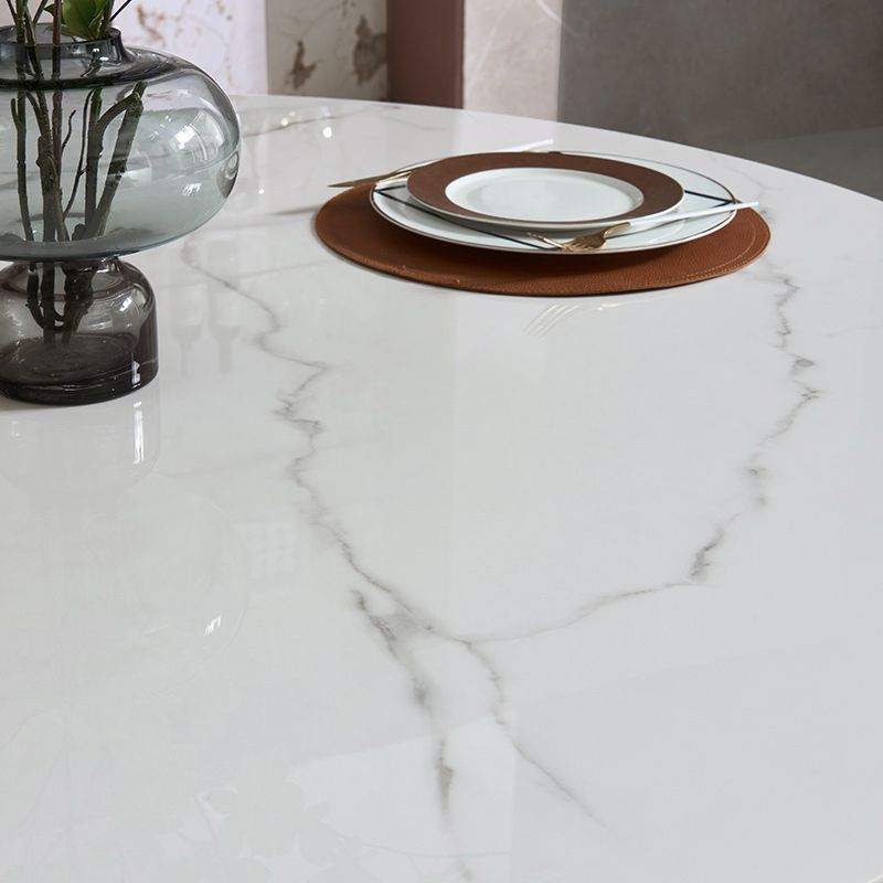 Modern Stone Furniture 1/2/5/7/9 Pcs Round Shape Dinette Table with Upholstered Chair