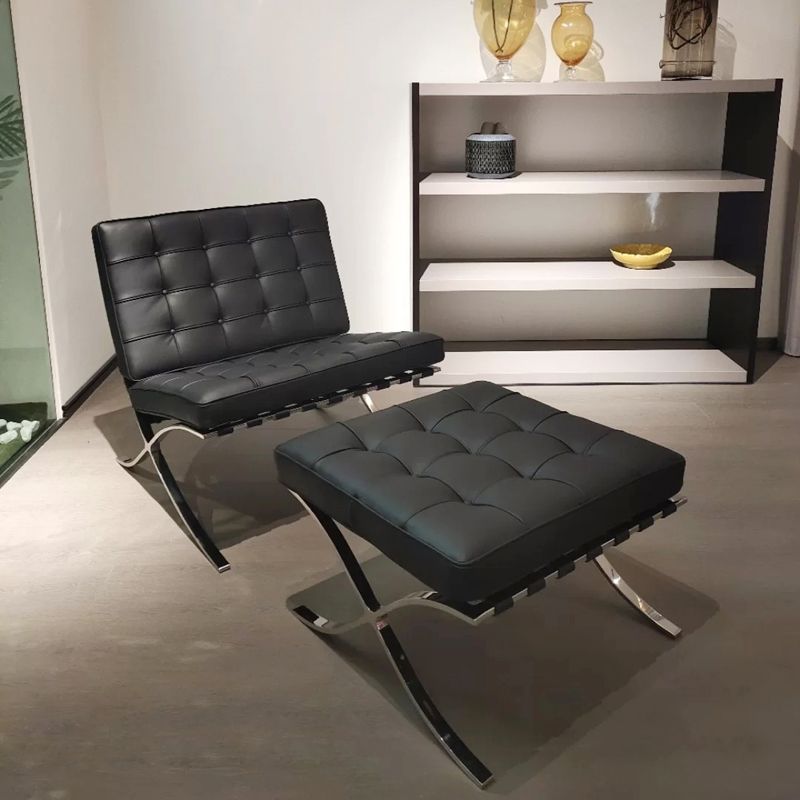 Faux Leather Accent Chair 29.52" L x 30.70" W x 30.70" H Tufted Lounge Chair