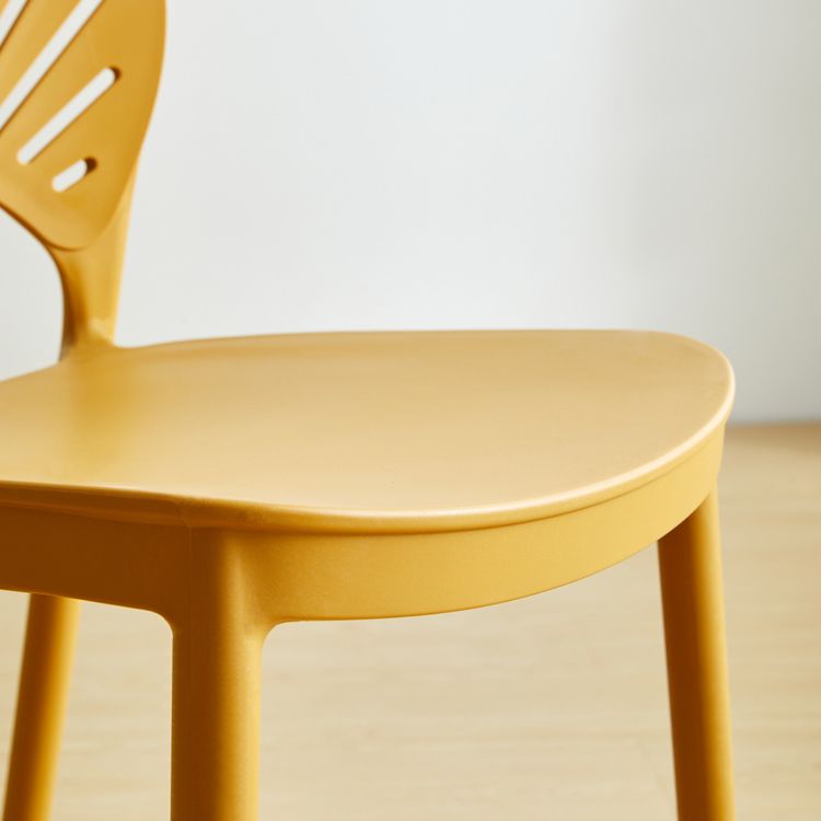 Contemporary Style Plastic Dining Armless Chair Open Back Dining Side Chair