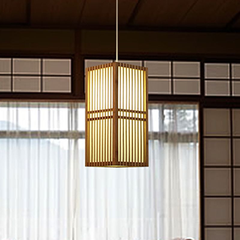 Rectángulo de madera que colgaba a Asia 1 accesorio de iluminación suspendido bimborra con cable ajustable