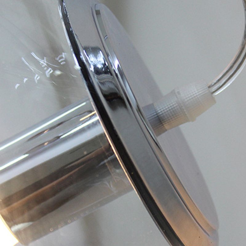 Industrial Metal Wall Light Silver Globe Wall Sconce with Glass for Bedroom