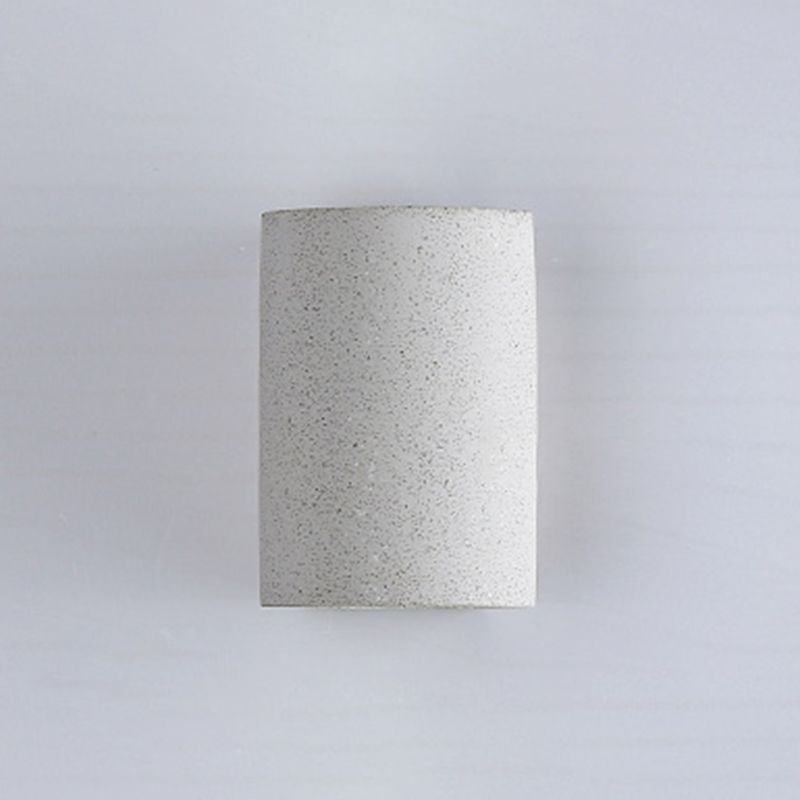 Half Cylinder Living Room Sconce Lighting Cement Minimalistic LED Wall Light Fixture