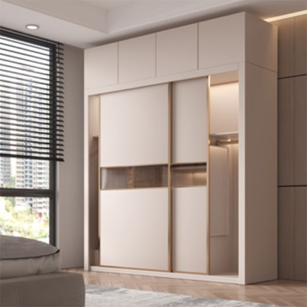 Sliding Wardrobe Armoire with Shelves Contemporary Wardrobe Cabinet