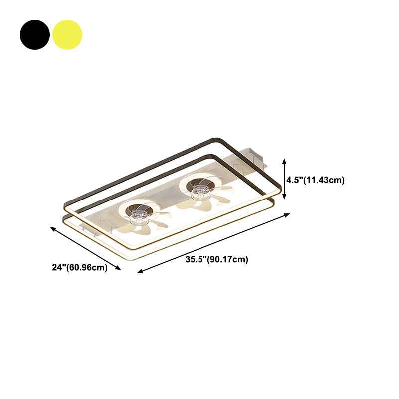 Simple Ceiling Fan Light Modern LED Ceiling Mount Lamp with Acrylic Shade for Bedroom