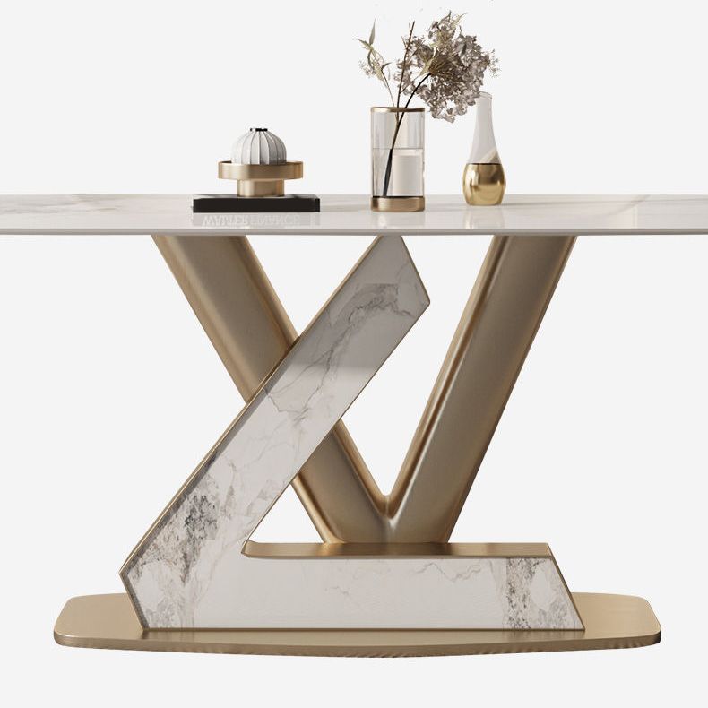 Rectangle Dining Table Set 1/5 Pcs Metal Frame Dining Table and Chairs