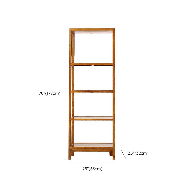 Contemporary Open Back Bookshelf Etagere Wooden Bookcase with Shelves